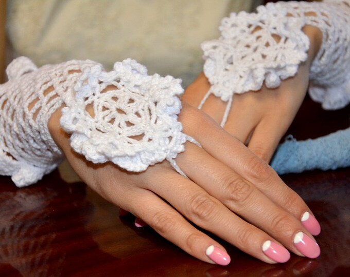 Ready to ship: Crochet gloves decorative design, wedding, special occasion, evening available in multi-colors