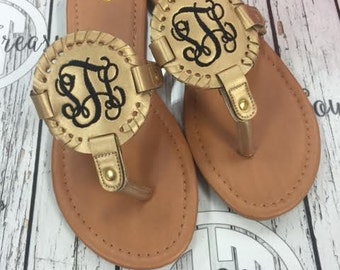 ON SALE Monogram Disc Sandal with extra discs available... purchase blank or monogrammed.