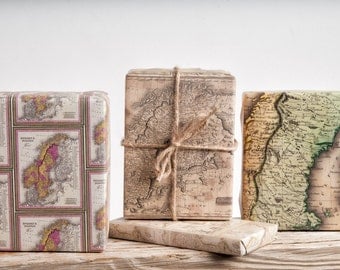 Scandinavian Map / Wrapping Paper / 12 Sheets