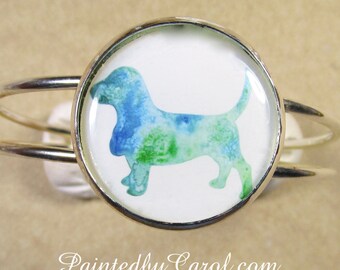 Basset Hound Bracelet, Basset Hound Jewelry, Basset Hound Cuff, Basset Hound Gifts, Basset Gifts, Bracelet with Basset, Jewelry with Basset