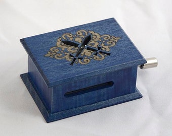 Game of Thrones Song of Ice and Fire soundtrack and design inspired handmade wooden music box with melody paper strip