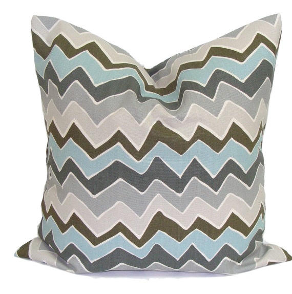 Blue Throw Pillow Decorative Pillows Blue Chevron Pillow