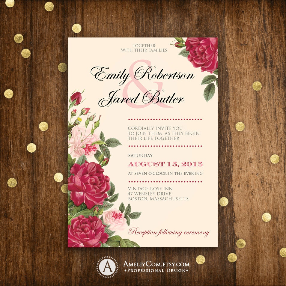 Rose Wedding Invitations 4