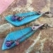Rustic Jewelry . Chrysocolla earrings n.294 - earthy jewelry . tribal jewelry . organic jewelry . beach . large stone earrings . solitary