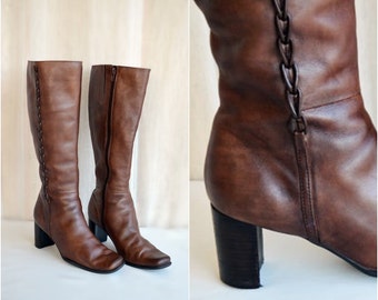 Vintage Genuine Leather Boots, Size 37 EU / 6-6.5 US, SALE