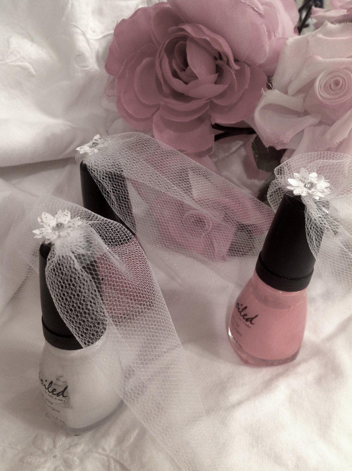 Nail Polish Favor Veil Bridal Shower Favor Bridal Veil