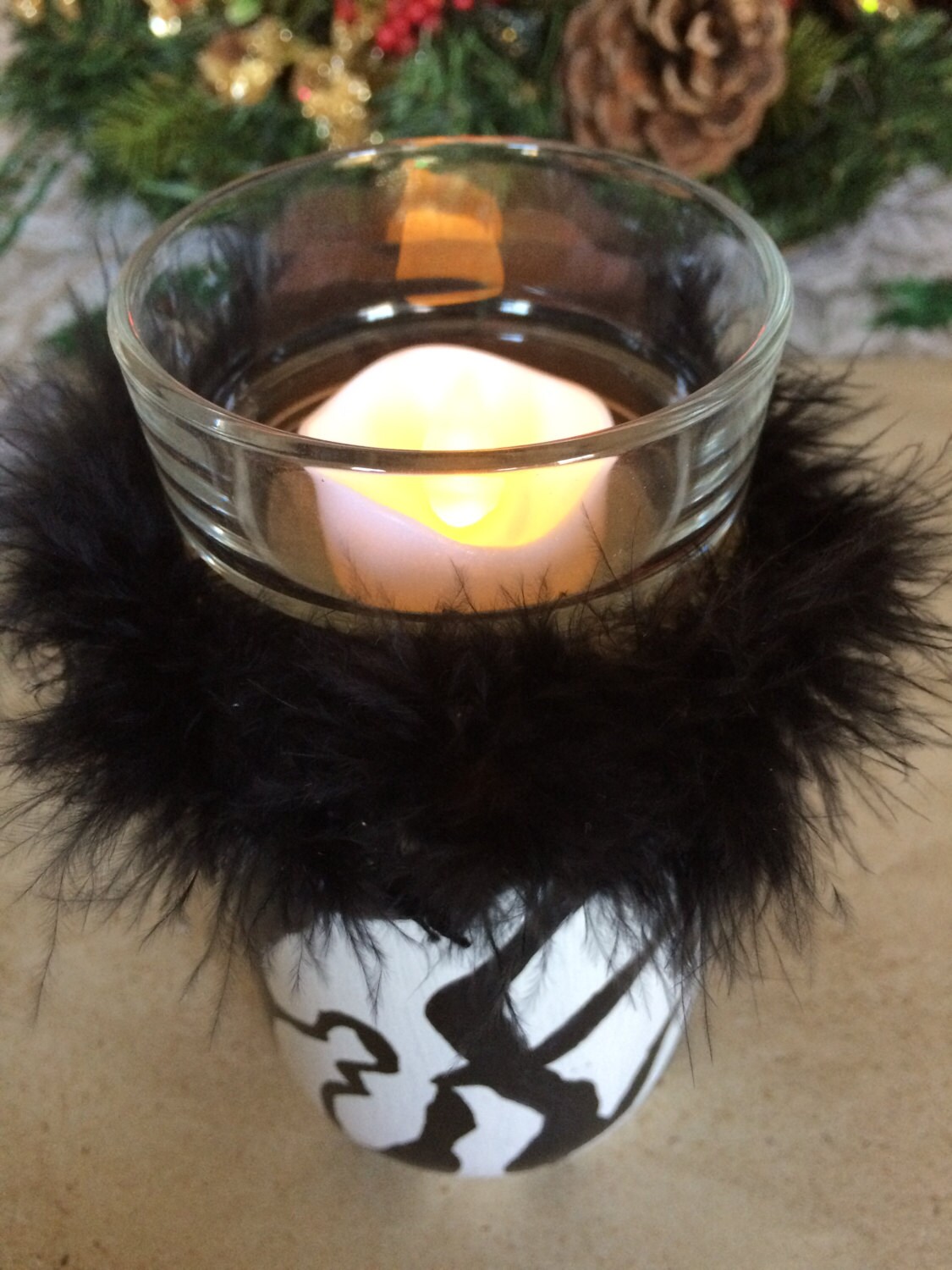 Zebra Print Decor Light Zebra Print Candle Holder Painted