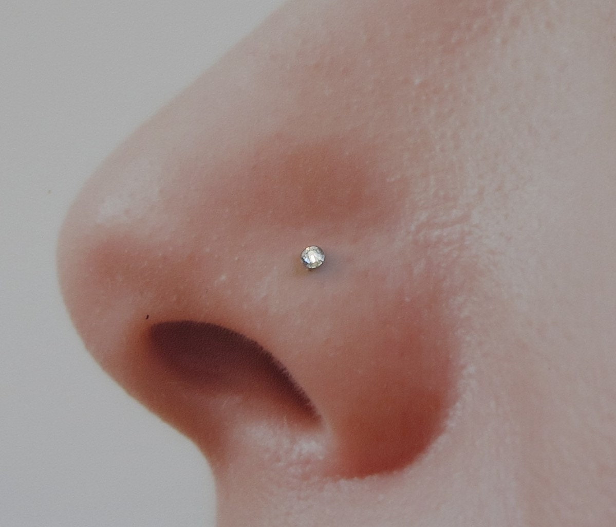 Nose Stud Swarovskicrystal Sterling Silver 2mm White for Silver Nose Studs