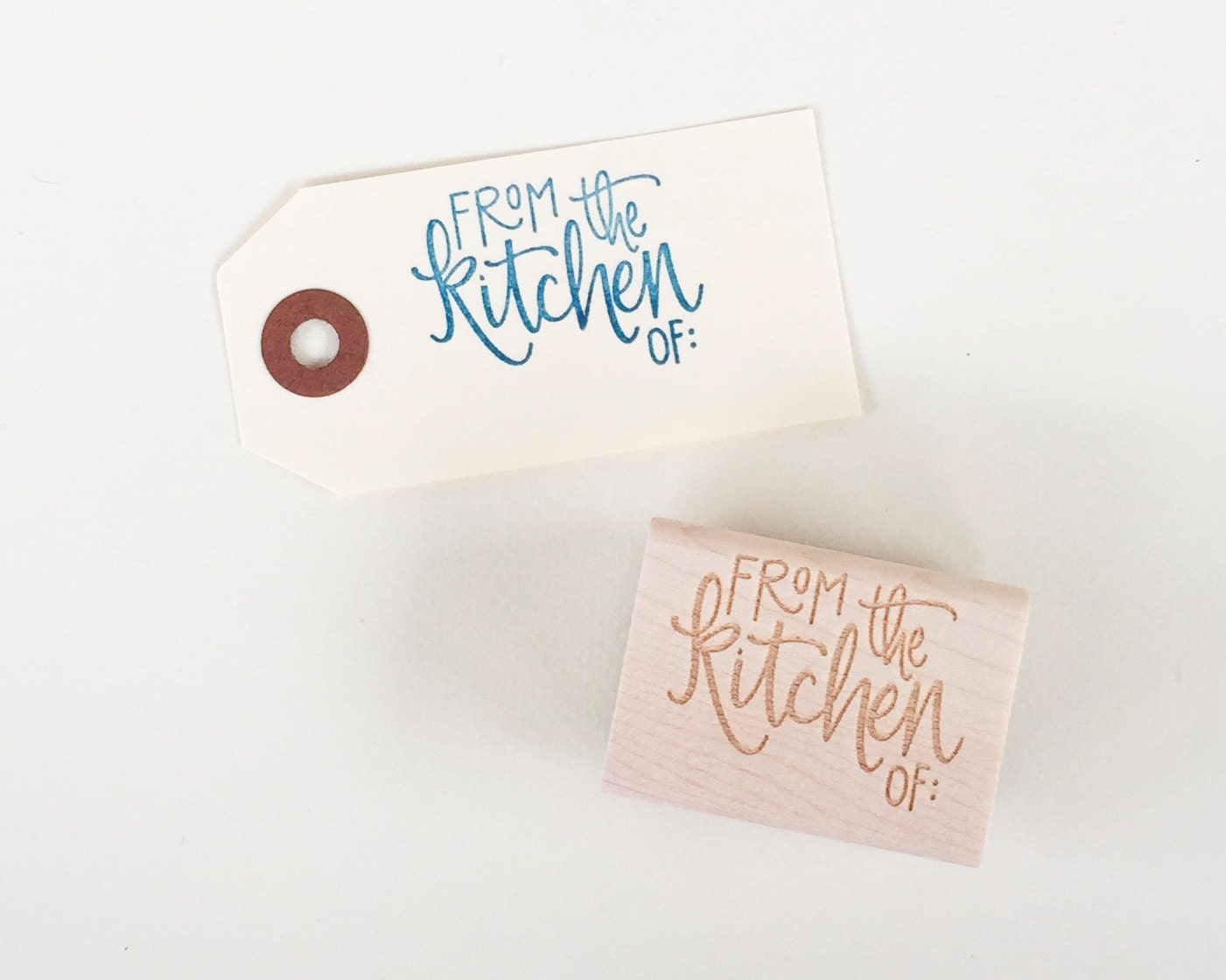 From the Kitchen Of Rubber Stamp hand lettered kitchen stamp