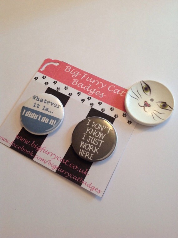 Pair of funny workrelated badges