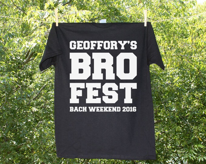 Groom's Bro Fest Bachelor Party Shirt with Customized Name and Date - AH