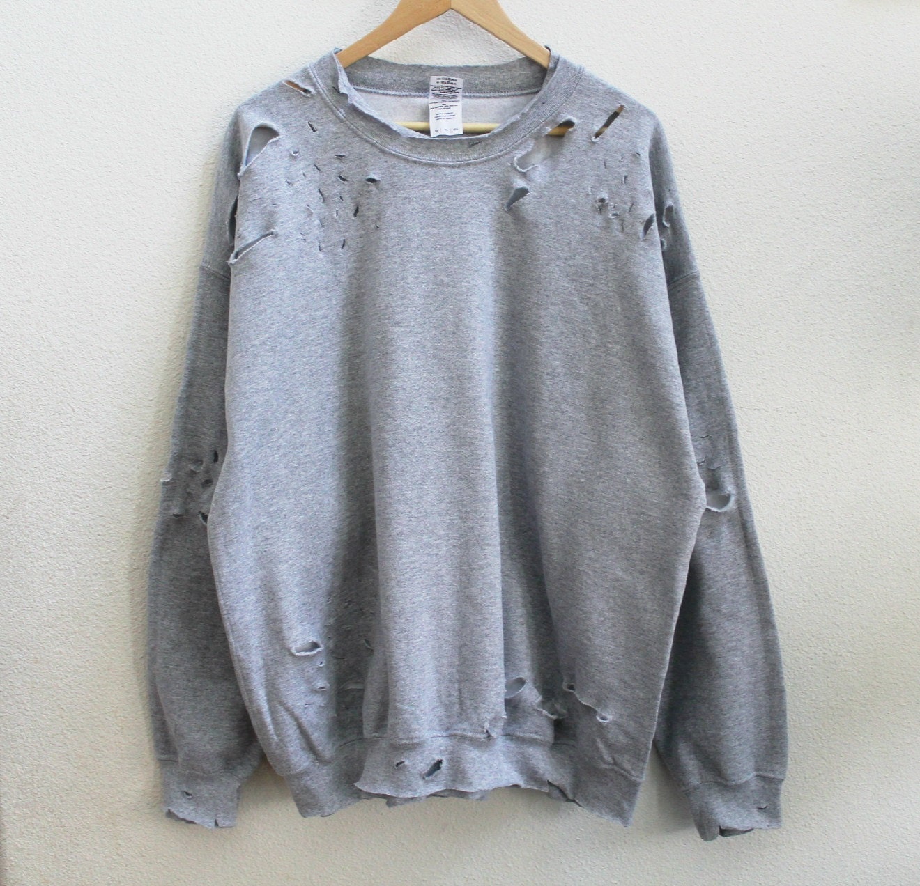 Gray Distressed Unisex Sweatshirt