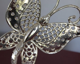 Vintage Butterfly Earring holder, ear ring tree, silver earring rack, butterfly on branch, Revere manufacturing