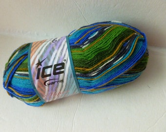 Sale Greens and Blues Super Sock by Ice Yarns