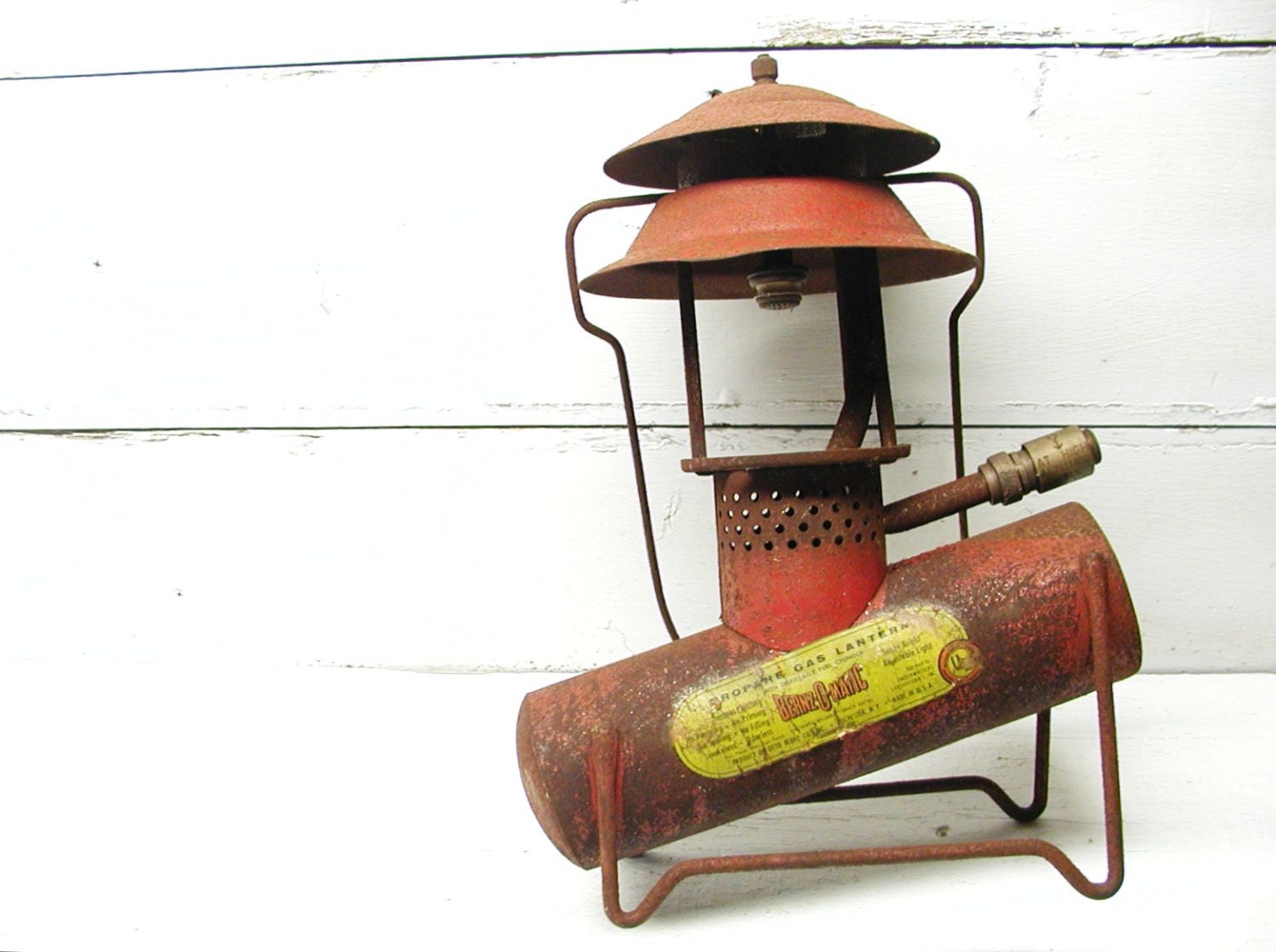 Vintage Bernz-o-matic Propane Lantern Original Rusty Decor