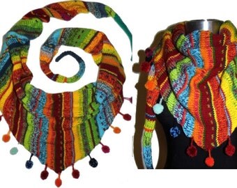 SCARF *MultiColoR* Triangle, Knitted Scarf