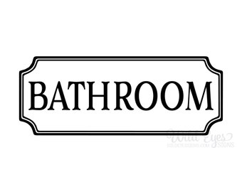 Bathroom door decal | Etsy