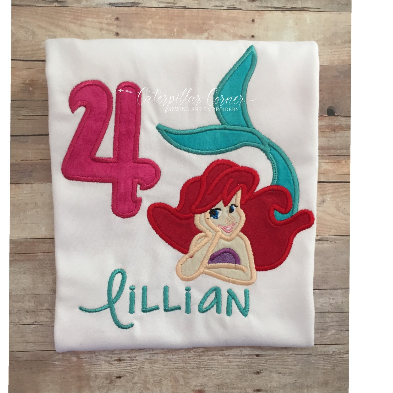 personalized little mermaid birthday shirts