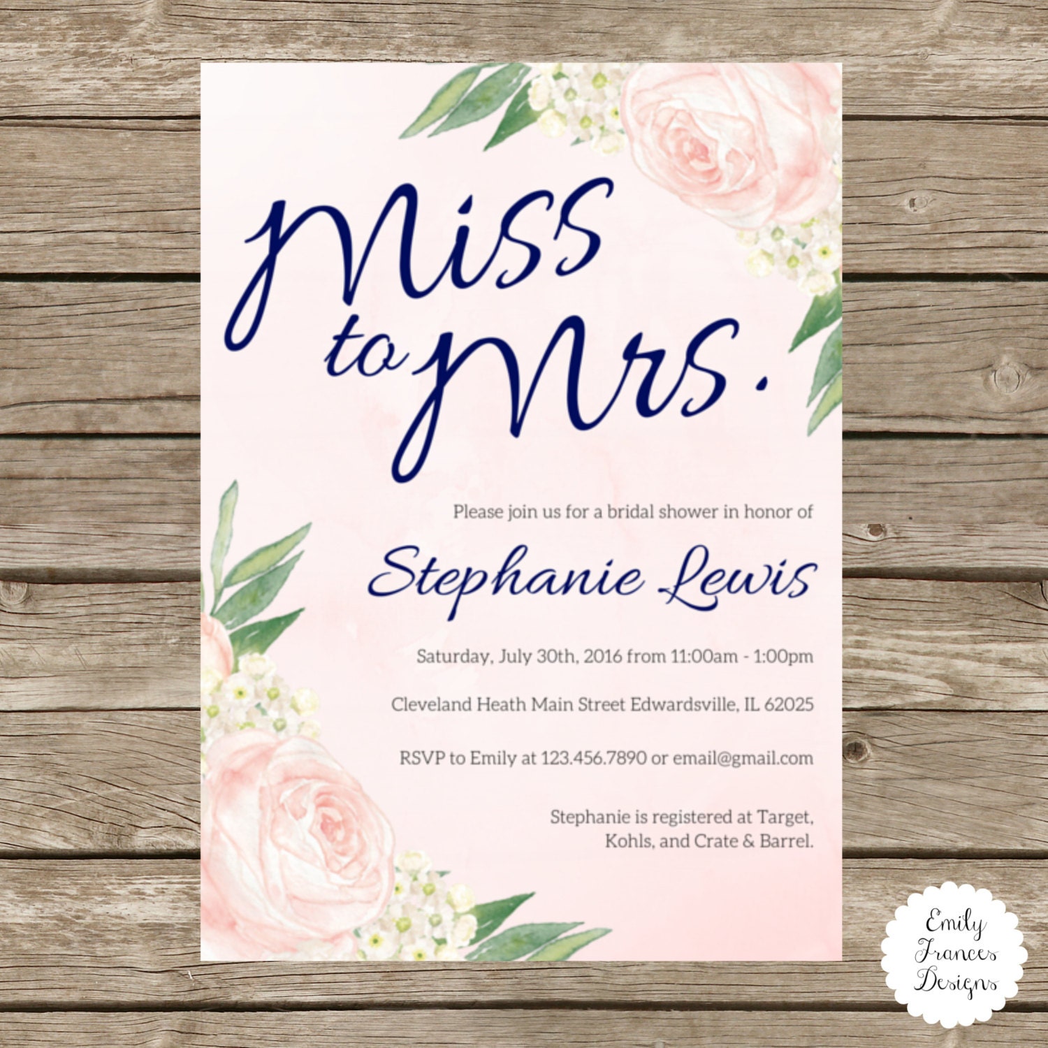 Miss To Mrs Bridal Shower Invitations 2