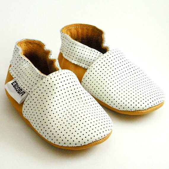 soft sole leather baby shoes infant handmade white yellow 0 6