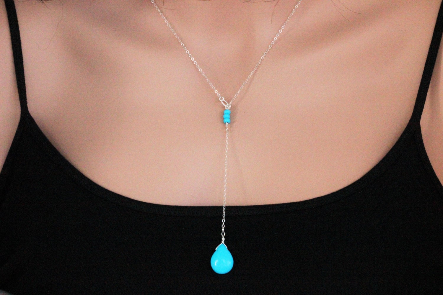 Y necklace Y necklace Gold Y necklace Silver Gemstone Y