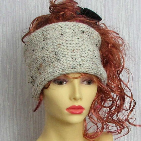 Hand Knitted Dreadlock Headband Chunky Ear Warmer Tube Hat