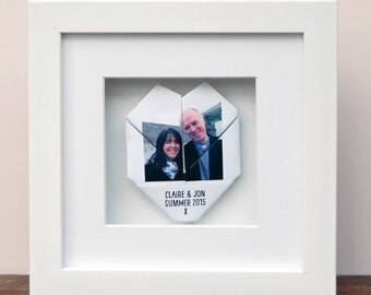 Origami Heart Framed Picture-Anniversary Gift for Boyfriend-Gift for Boyfriend-Gift for Girlfriend-1st Anniversary Gift-Gift for Couple
