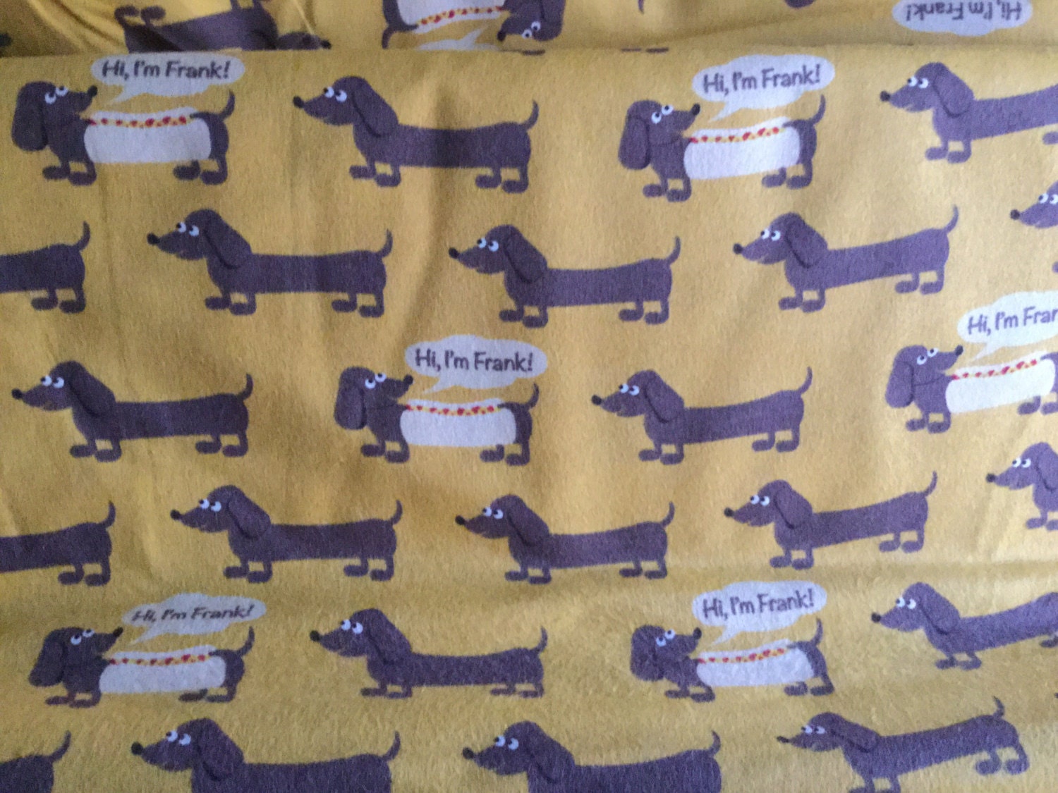 FLANNEL Wiener Dog Fabric Dachshund Fabric Dachshund