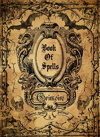 Book of spells digital book cover printable