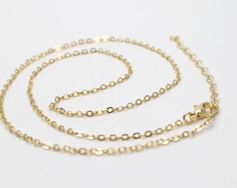 6 pcs of ready made brass chain 2mm chain 18inch and 15inch with 2 inch extender-18k gold