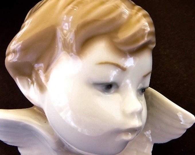 Lladro Angel Head Cherub Bust Celestial Collectibles Guardian Angel Baby Gift Sympathy Gift Vintage