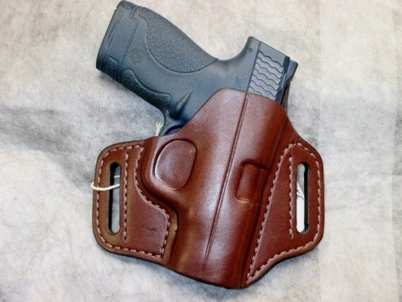 S&W Shield Pancake Leather Holster Right Hand Brown by GBHolsterCo