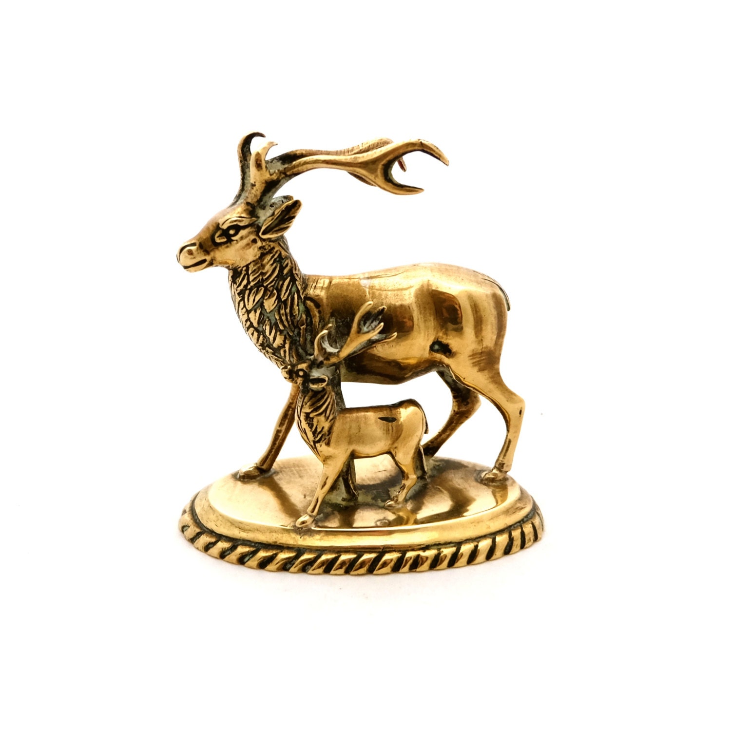 Solid Brass Stag Figurine Brass Deer Reindeer Brass Stag