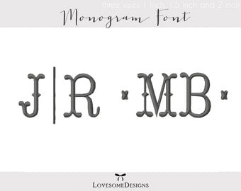Tailor Monogram Font Three Sizes Font 1inch 1.5inch 2 inch Embroidery Design, Modern Monogram Font, Embroidery Design Font, Fishtail Font