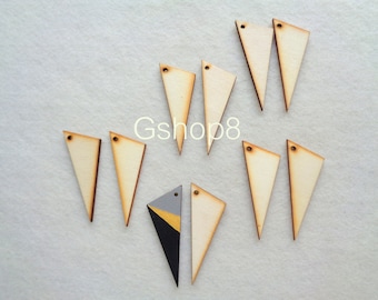 Wood Triangles pendants, Laser Cut Wood Triangles Tile for Jewelry, Geometric Jewelry,