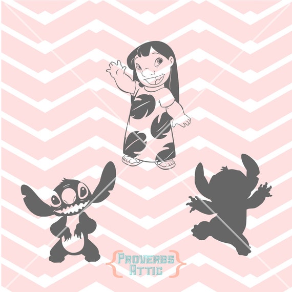 Lilo & Stitch Characters Silhouette Kids Room by ProverbsAttic