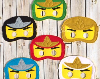 Ninjago lego inspired dress up and party favor masks, ninjago, ninjago birthday, ninjago party, ninjago gifts, ninjago birthday party favors