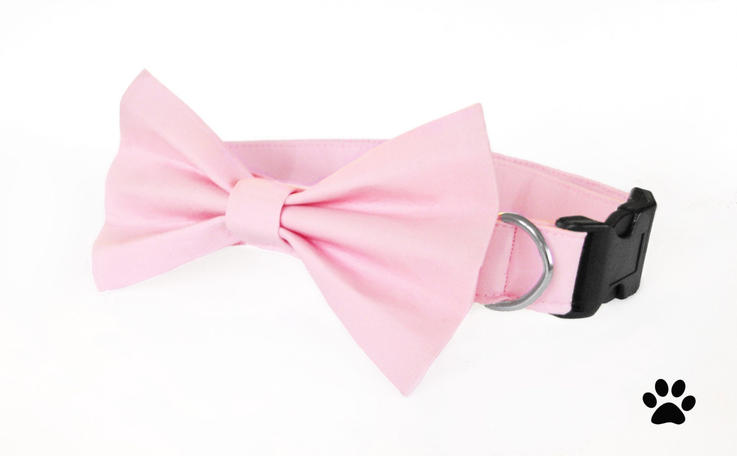 Light pink bow tie collar set pink cat bow tie collar by RHCpets