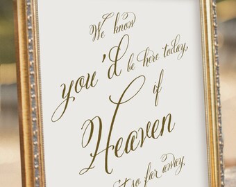 In Loving Memory Wedding Sign - Wedding Reception Sign - digital PDF file