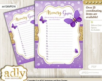 Girl Butterfly Memory Game for Baby Shower Printable Card for Baby Butterfly Shower DIY – Kisses -ao126bPG16