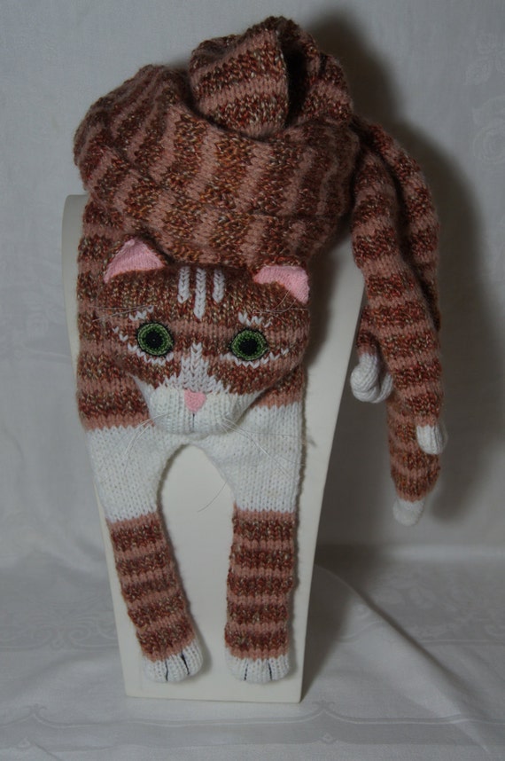 Tabby Red Cat Knitting Cat Scarf Scarf Animal knitting