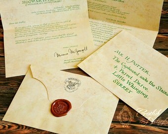 Hogwarts Acceptance letter, Harry Potter or custom with your own address! Available with Hogsmeade permission!