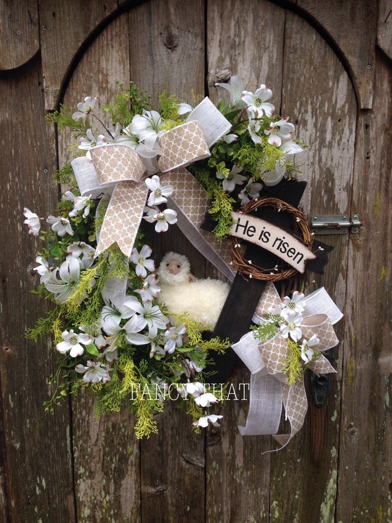 christian cross with tree and grape vine