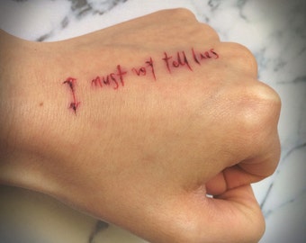I Must Not Tell Lies Temporary Tattoo Cosplay Costume Halloween Accurate Realistic Good Movie Film Scratch Makeup Tatoo Tatto