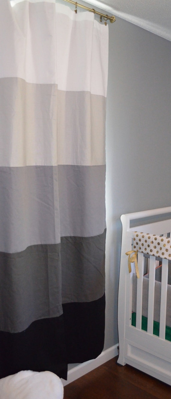 Gray Ombre Striped Curtains