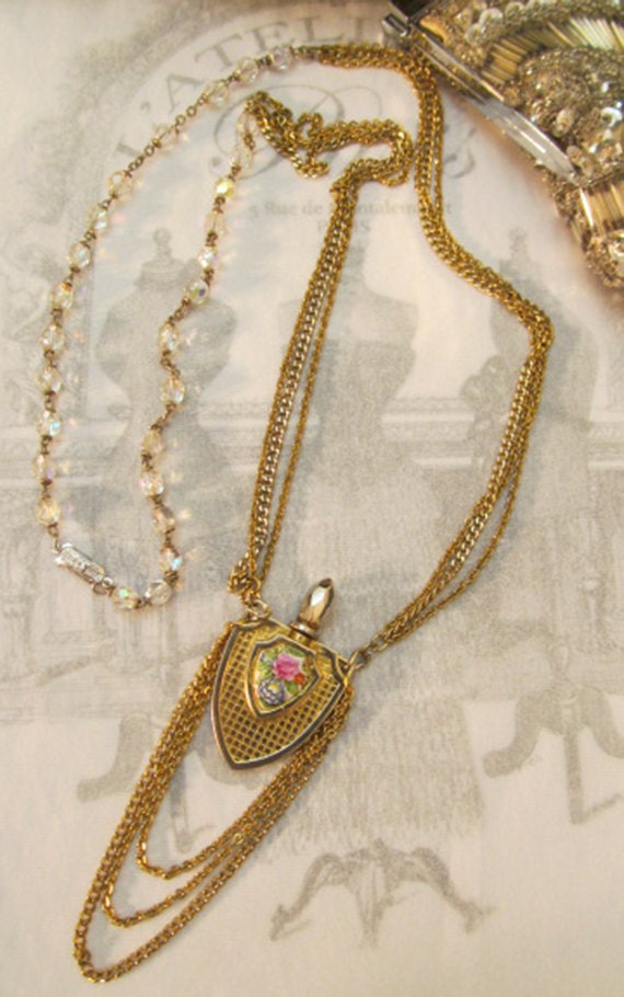 Vintage Perfume Pendant Necklace