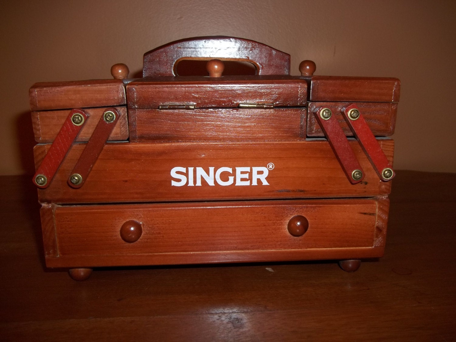 SINGER Little Wooden Sewing Box Singer Sewing Box Singer Wooden