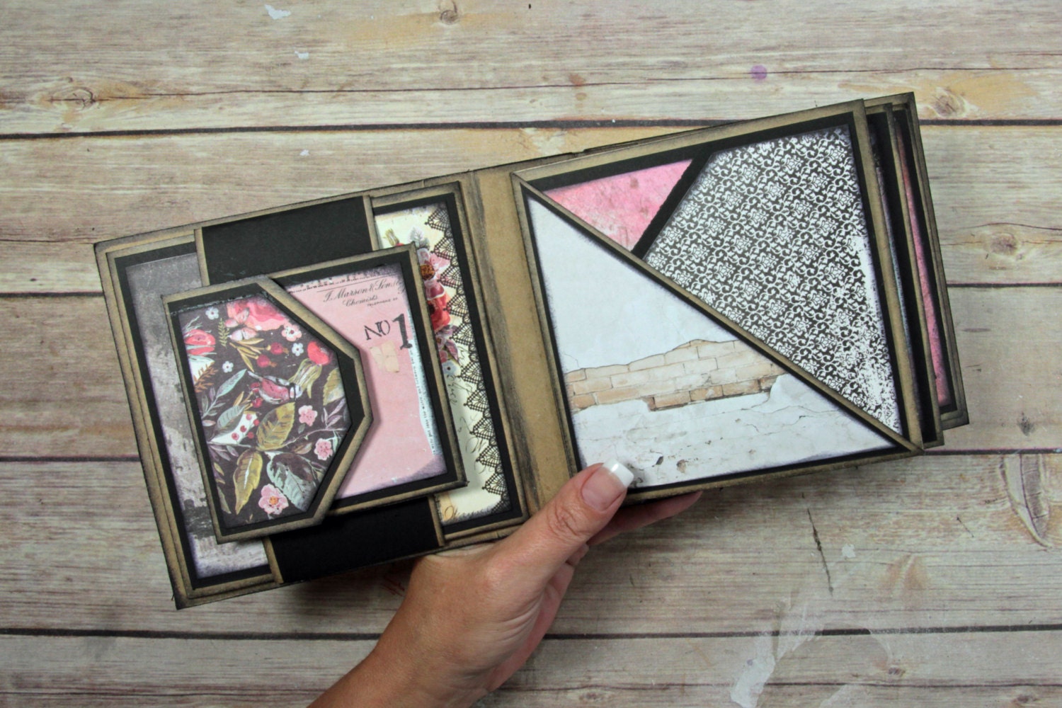 The Paper Dream Printable Mini Album Templates In Distressed Harlequin And Plain Mini Scrapbook Album Template