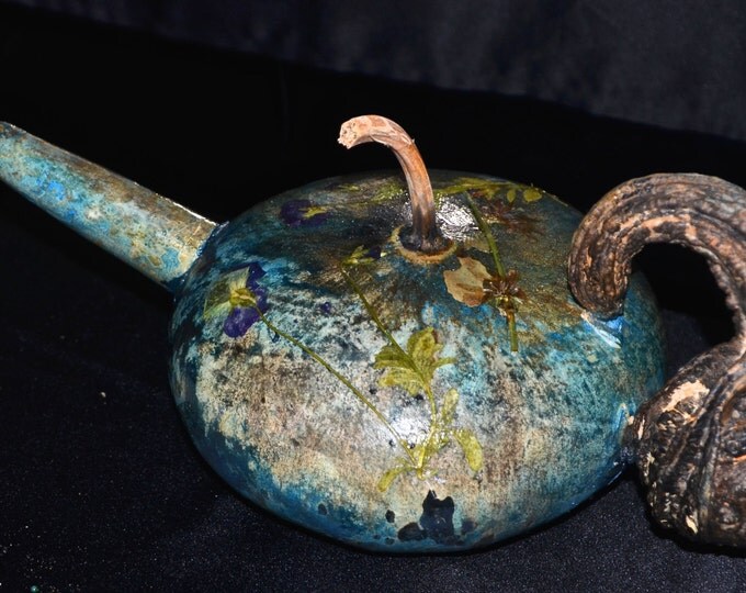 Item 190- One in a series of unique hardshell gourd teapots