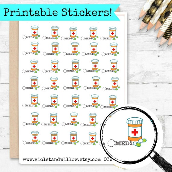 medication reminder tracker printable planner by
